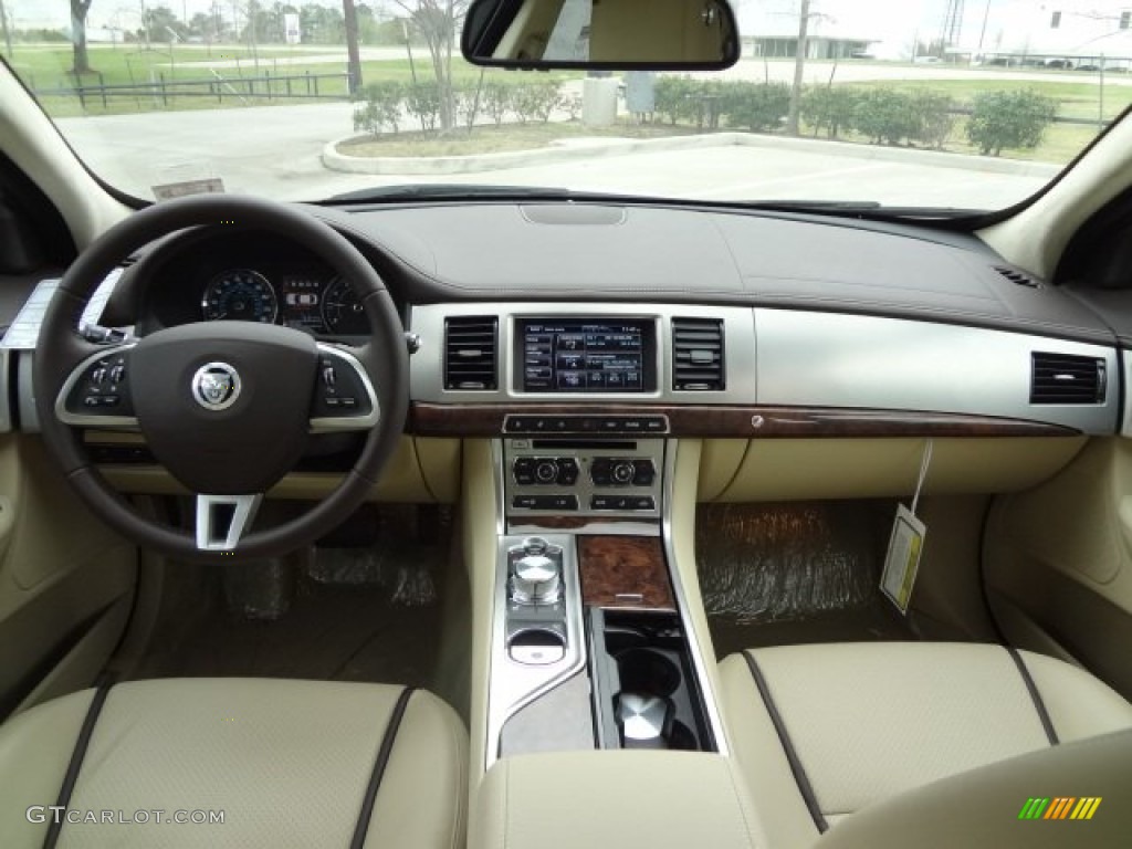 2013 Jaguar XF I4 T Barley/Truffle Dashboard Photo #77610543