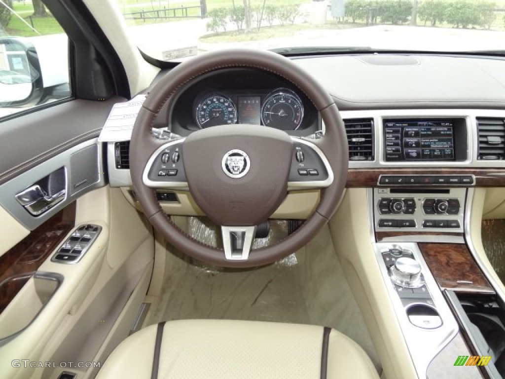 2013 Jaguar XF I4 T Barley/Truffle Dashboard Photo #77610612