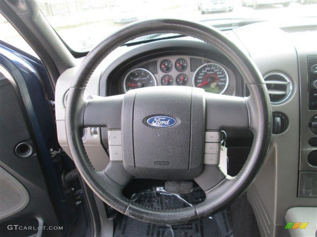2007 Ford F150 FX4 SuperCrew 4x4 Black Steering Wheel Photo #77611739