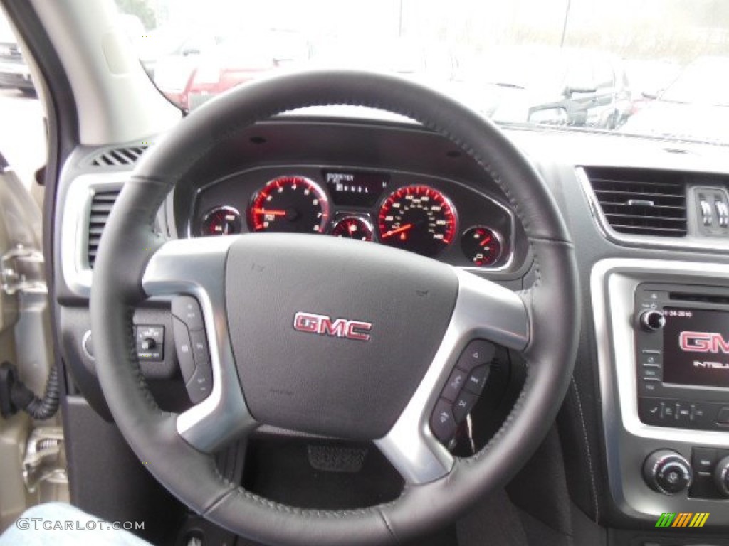 2013 GMC Acadia SLE AWD Ebony Steering Wheel Photo #77611802