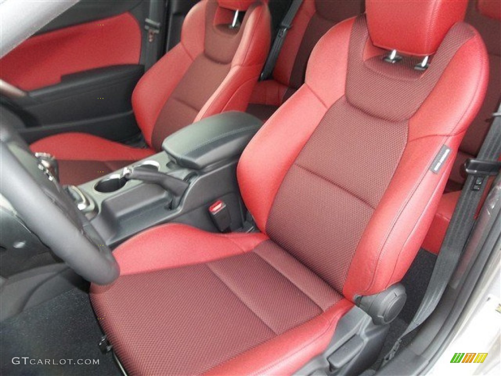 Red Leather/Red Cloth Interior 2013 Hyundai Genesis Coupe 2.0T R-Spec Photo #77612105