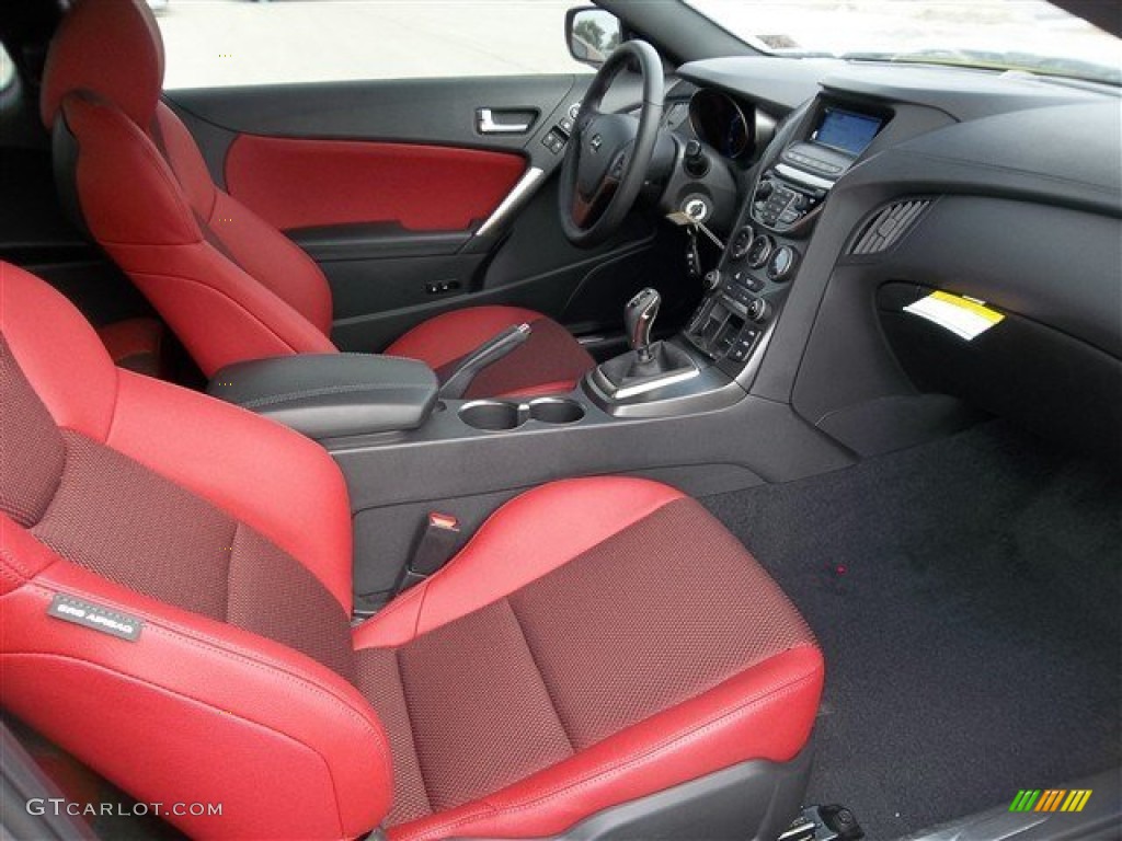 Red Leather/Red Cloth Interior 2013 Hyundai Genesis Coupe 2.0T R-Spec Photo #77612171