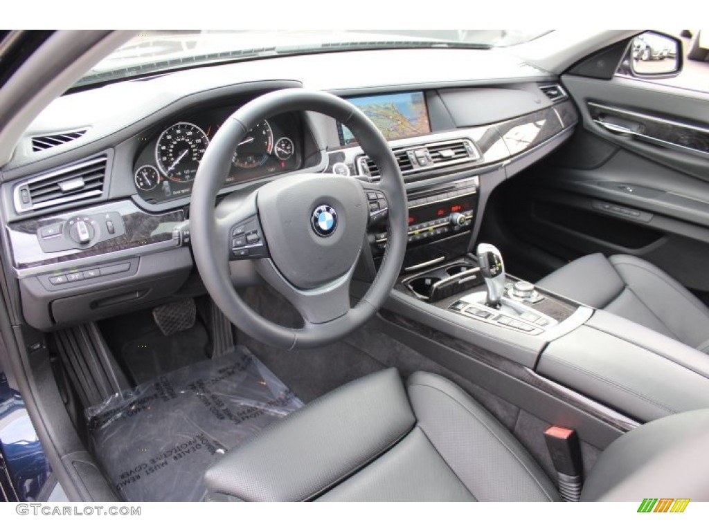 Black Interior 2012 BMW 7 Series 750i xDrive Sedan Photo #77613215