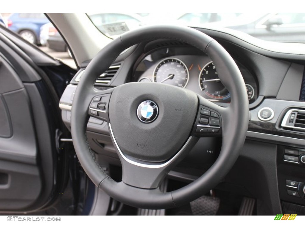 2012 BMW 7 Series 750i xDrive Sedan Black Steering Wheel Photo #77613322