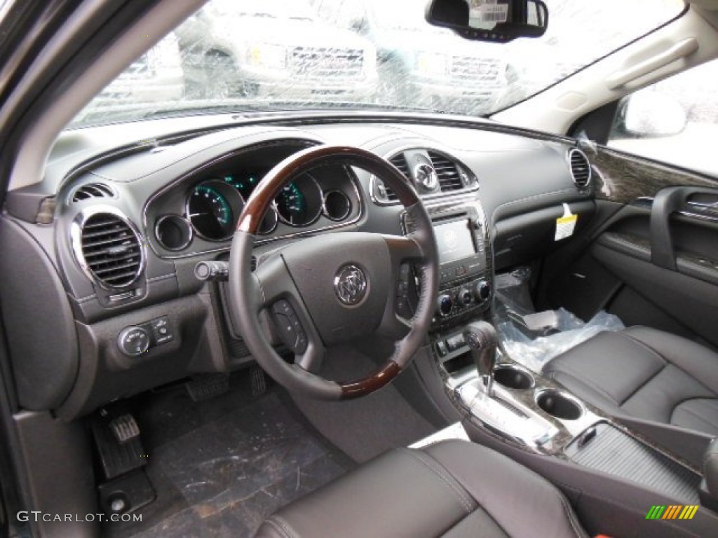 Ebony Leather Interior 2013 Buick Enclave Premium AWD Photo #77613594