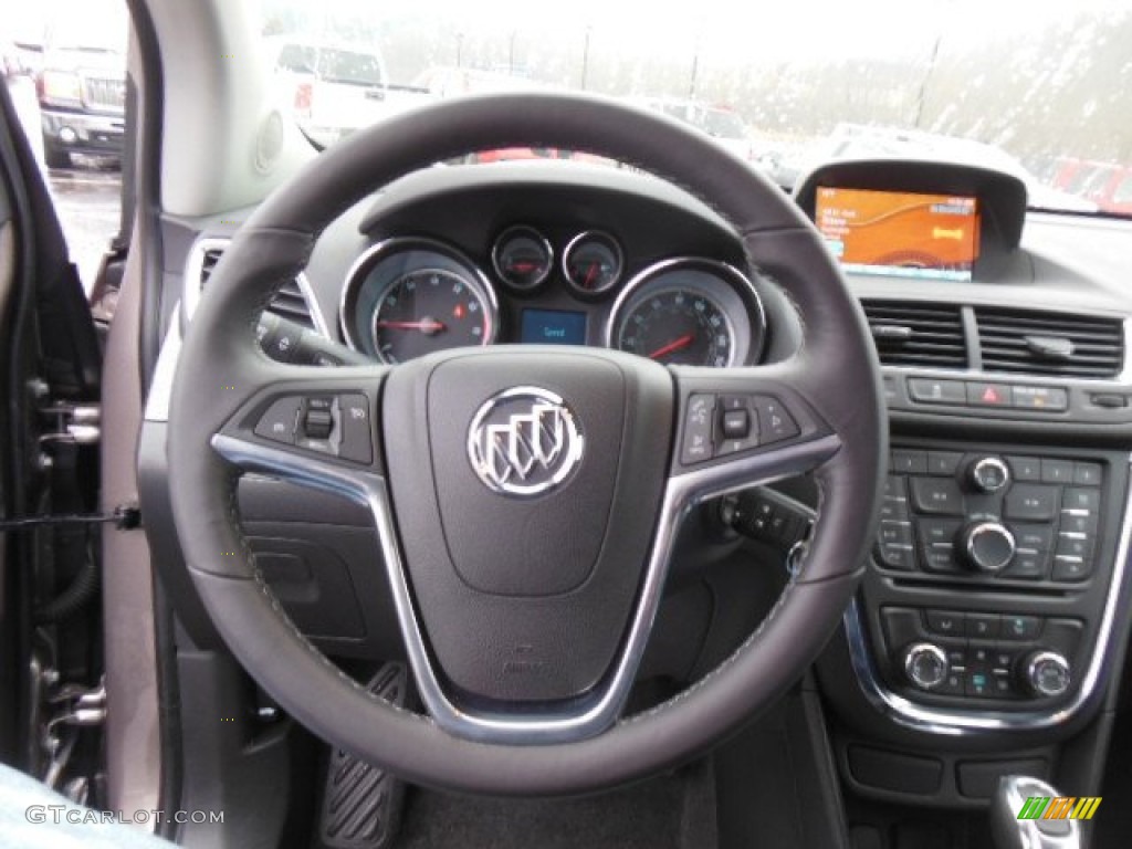 2013 Buick Encore Convenience Ebony Steering Wheel Photo #77614058