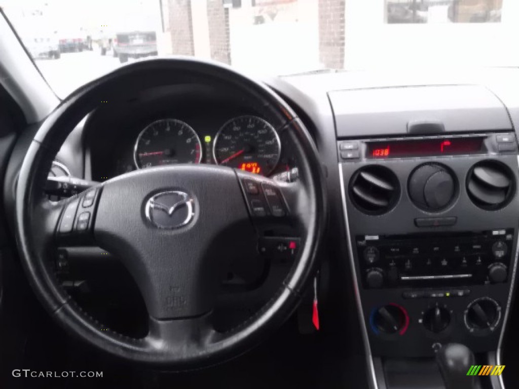 2007 Mazda MAZDA6 i Sport Sedan Black Steering Wheel Photo #77614922