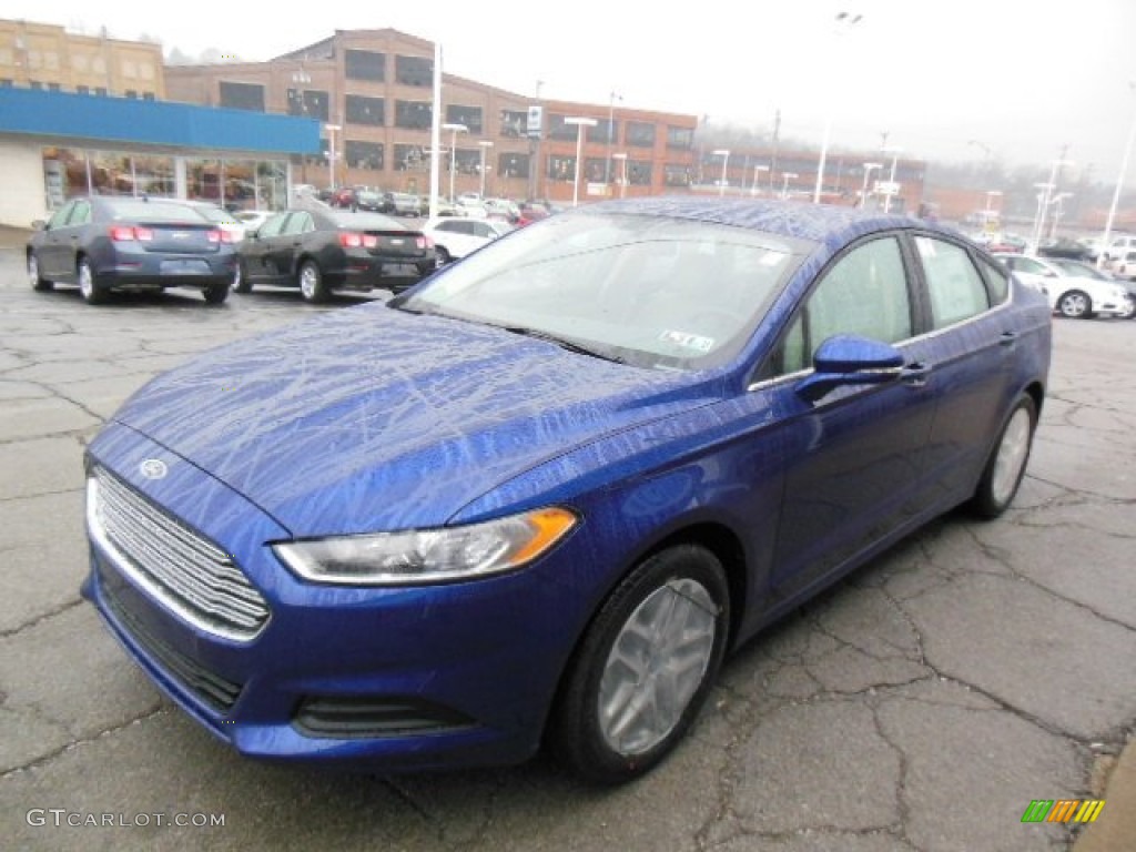 2013 Fusion SE 1.6 EcoBoost - Deep Impact Blue Metallic / Dune photo #4