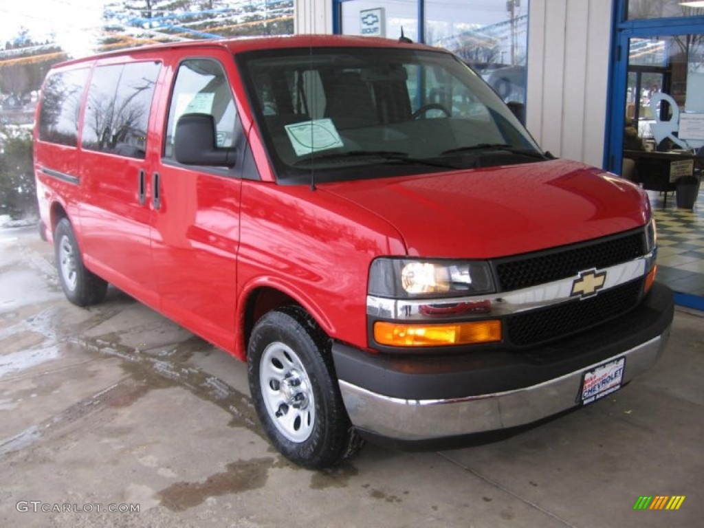 2013 Express LT 1500 AWD Passenger Van - Victory Red / Medium Pewter photo #1