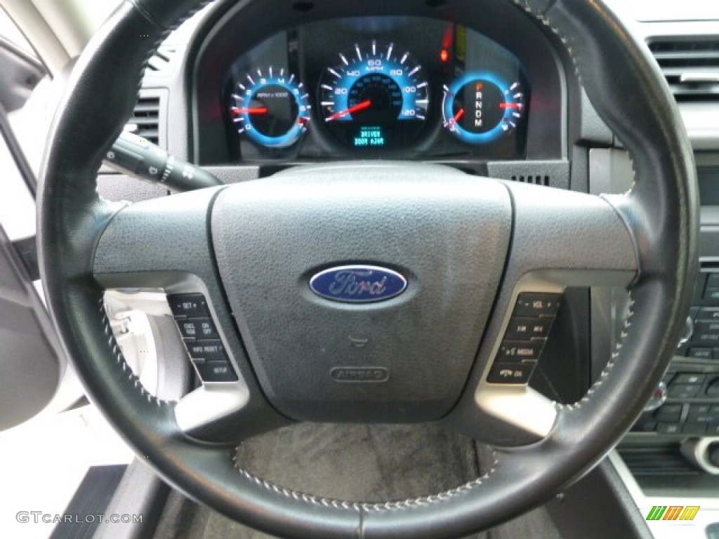 2011 Ford Fusion Sport AWD Charcoal Black Steering Wheel Photo #77617308