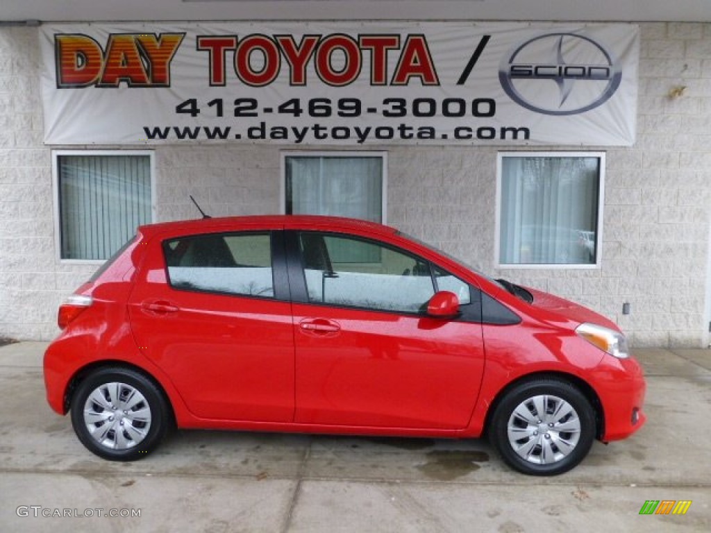 2013 Yaris LE 5 Door - Absolutely Red / Ash photo #1