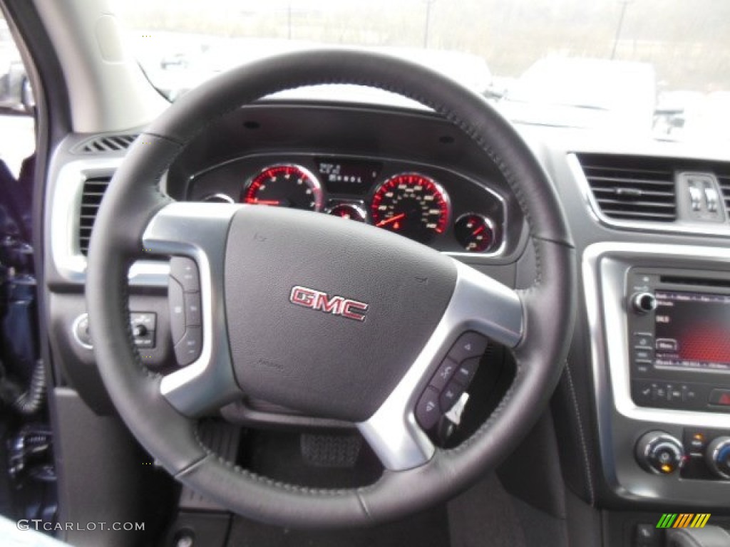 2013 GMC Acadia SLE AWD Ebony Steering Wheel Photo #77629711