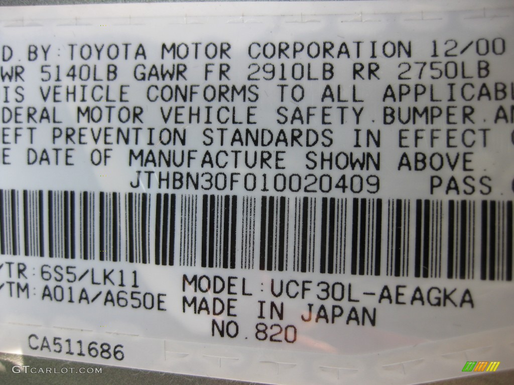 2001 LS 430 - Mystic Sea Green / Ecru Beige photo #26