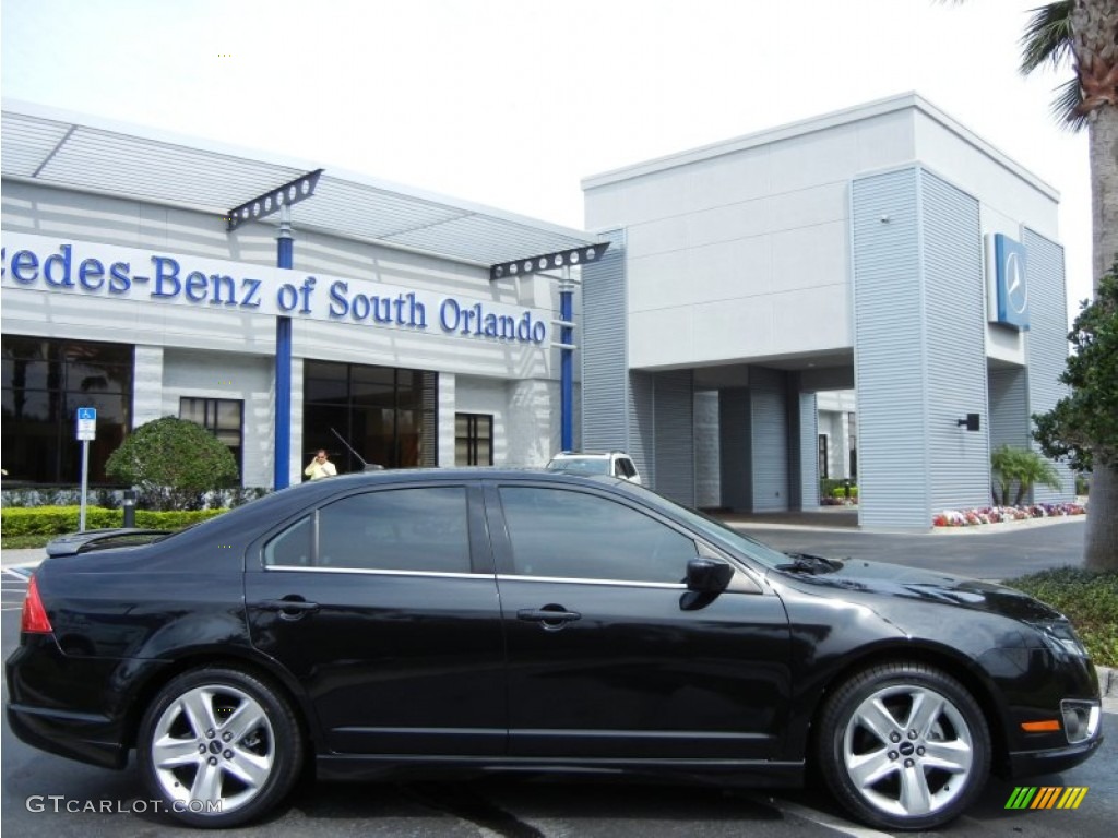 2010 Fusion Sport - Tuxedo Black Metallic / Charcoal Black/Sport Black photo #8