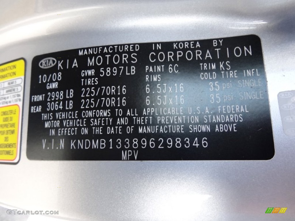 2009 Sedona LX - Clear Silver / Gray photo #27