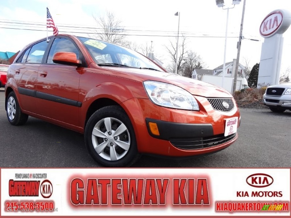 2009 Rio Rio5 LX Hatchback - Sunset Orange / Gray photo #1