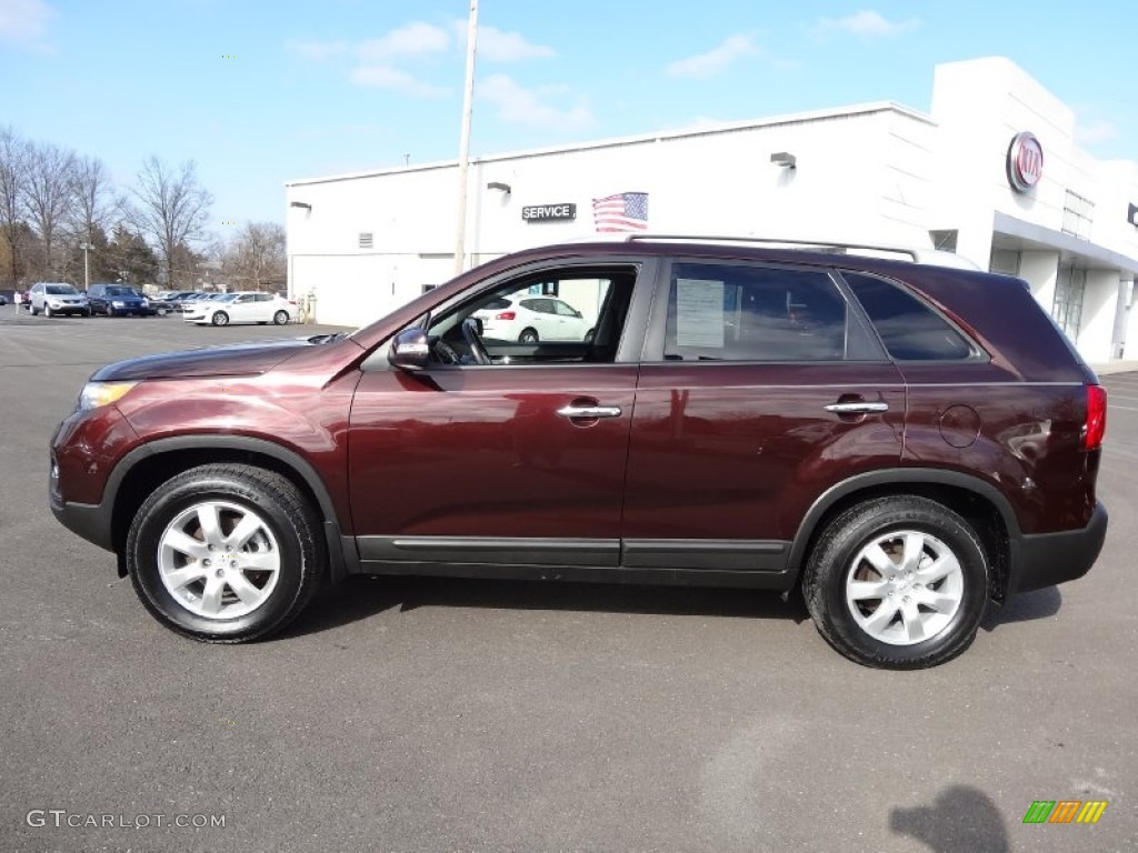 Dark Cherry 2011 Kia Sorento LX Exterior Photo #77641716