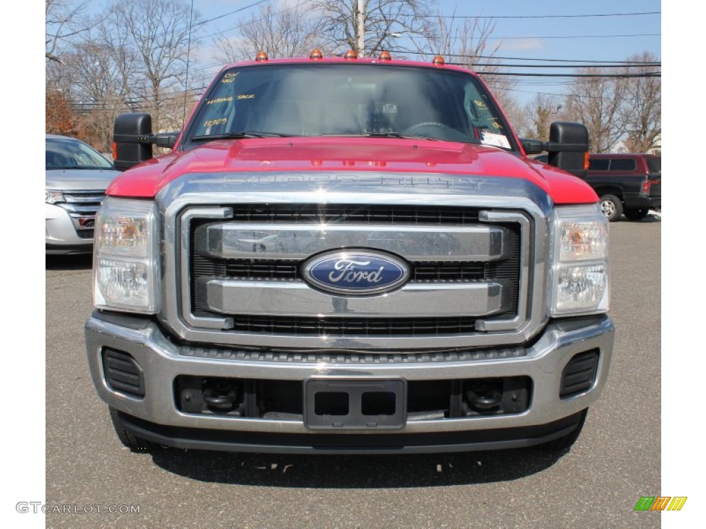 2012 F350 Super Duty XLT Crew Cab 4x4 Dually - Vermillion Red / Steel photo #2