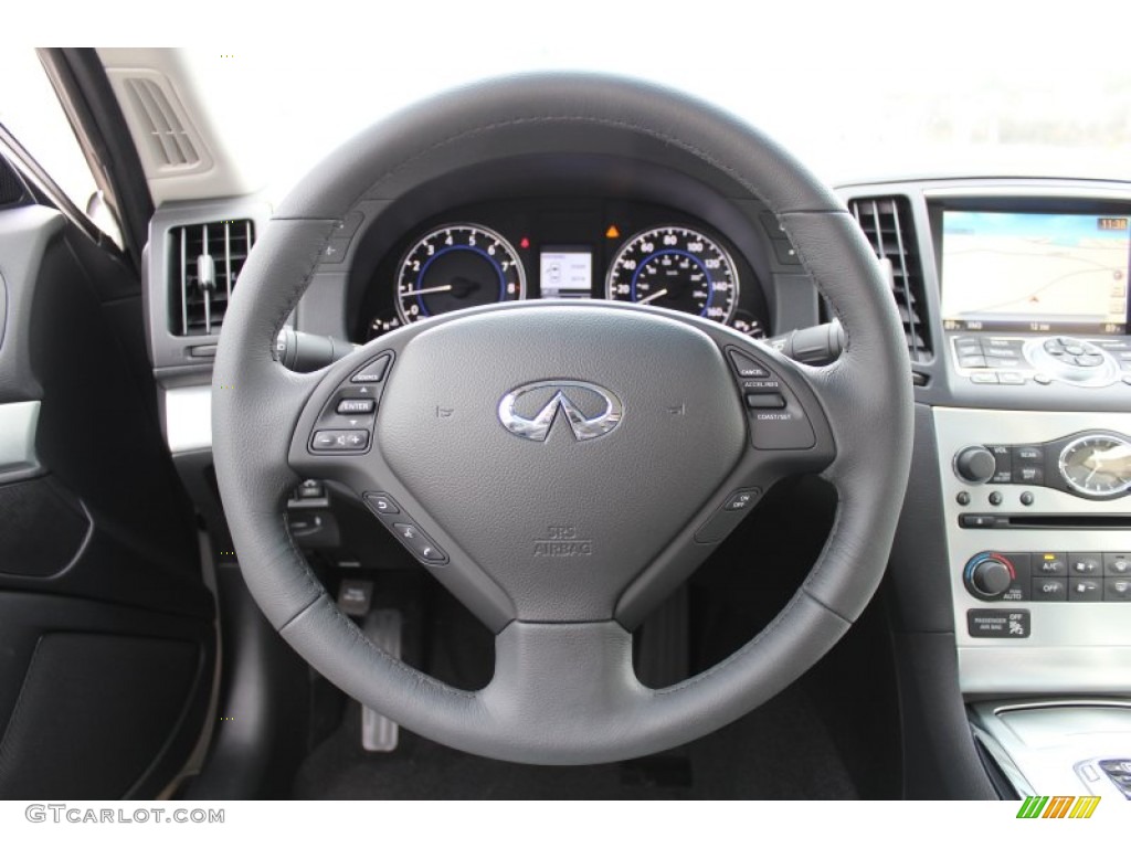 2013 Infiniti G 37 Convertible Stone Steering Wheel Photo #77645530