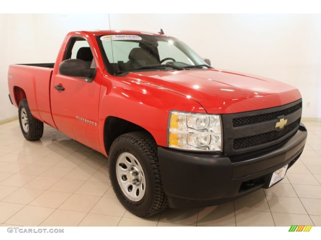 2008 Silverado 1500 Work Truck Regular Cab 4x4 - Victory Red / Dark Titanium photo #1