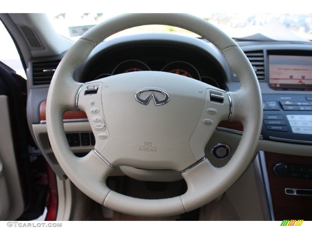 2007 Infiniti M 35 Sedan Wheat Steering Wheel Photo #77647386