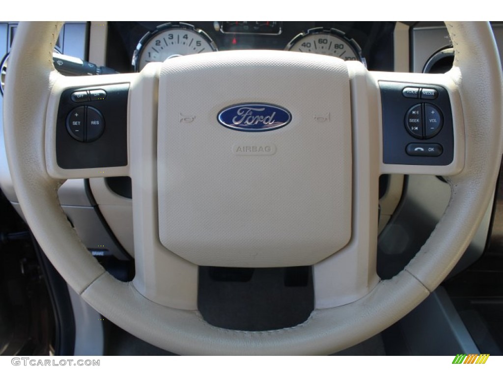 2012 Ford Expedition XLT 4x4 Camel Steering Wheel Photo #77647527