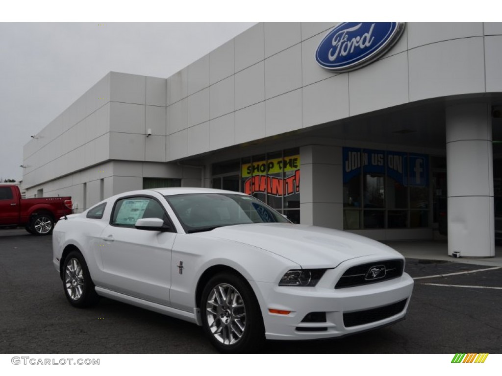 2014 Mustang V6 Premium Coupe - Oxford White / Charcoal Black photo #1