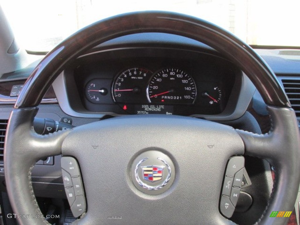 2011 Cadillac DTS Premium Ebony Steering Wheel Photo #77648979