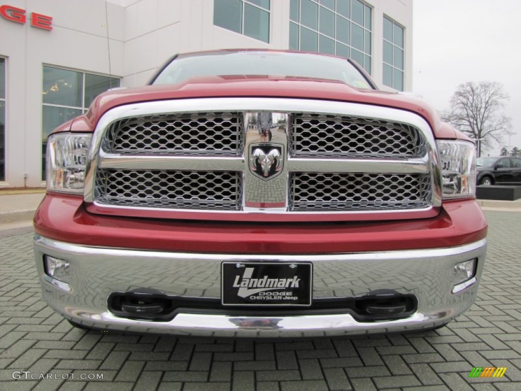 2009 Ram 1500 Laramie Quad Cab - Inferno Red Crystal Pearl / Light Pebble Beige/Bark Brown photo #8