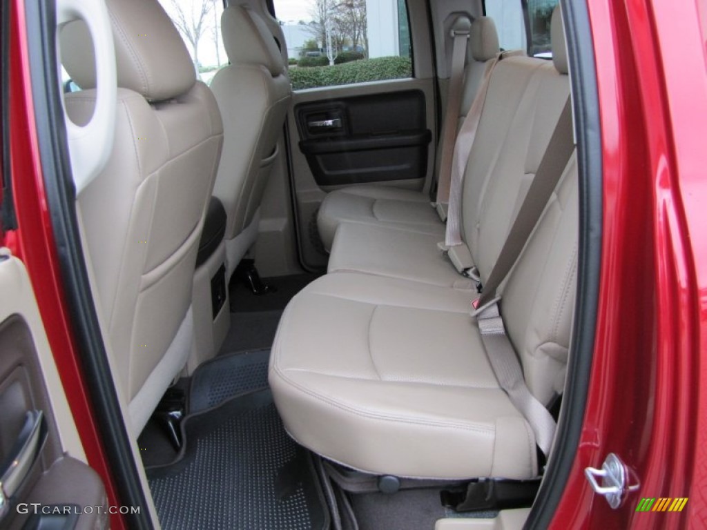 2009 Ram 1500 Laramie Quad Cab - Inferno Red Crystal Pearl / Light Pebble Beige/Bark Brown photo #14