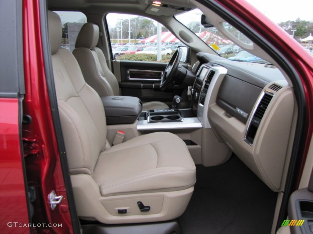 2009 Ram 1500 Laramie Quad Cab - Inferno Red Crystal Pearl / Light Pebble Beige/Bark Brown photo #21