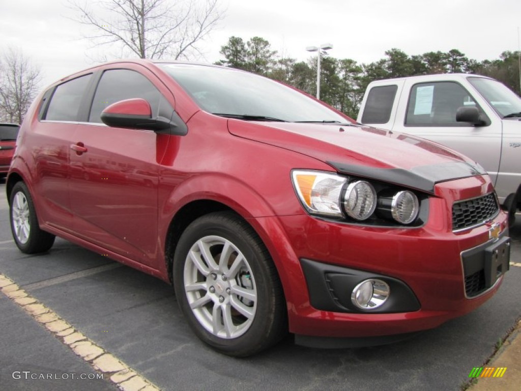 Crystal Red Tintcoat 2012 Chevrolet Sonic LT Hatch Exterior Photo #77652213