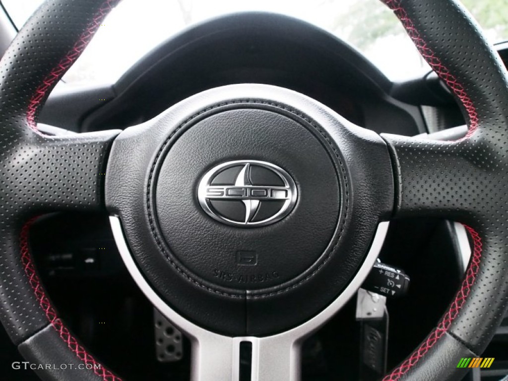 2013 Scion FR-S Sport Coupe Black/Red Accents Steering Wheel Photo #77652982