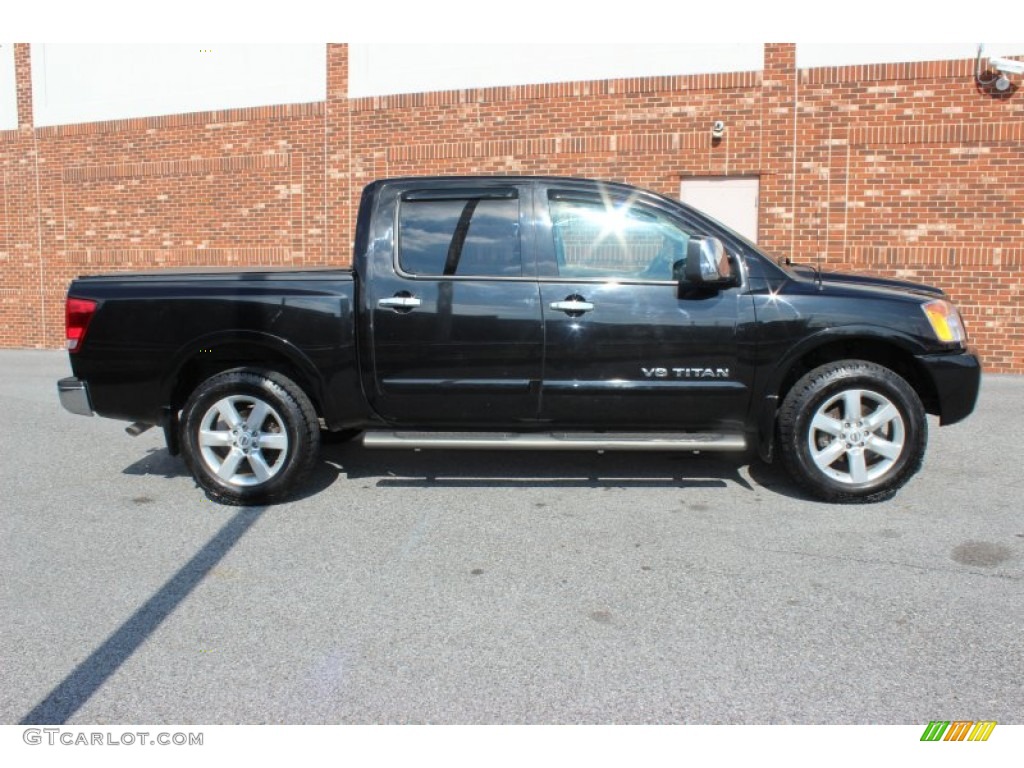 Navy Blue Metallic 2010 Nissan Titan LE Crew Cab 4x4 Exterior Photo #77654919
