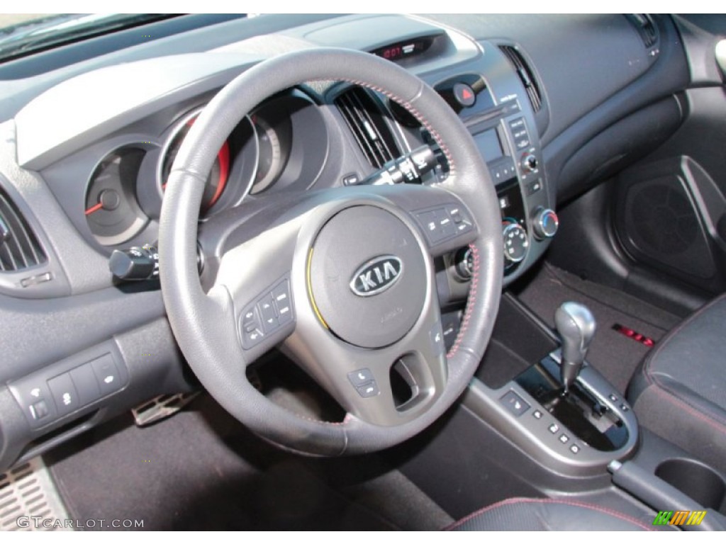 2010 Kia Forte SX Black Sport Steering Wheel Photo #77655738