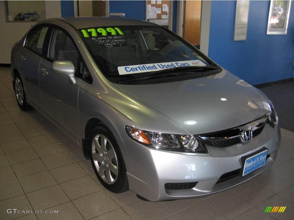 2009 Civic LX Sedan - Alabaster Silver Metallic / Gray photo #1