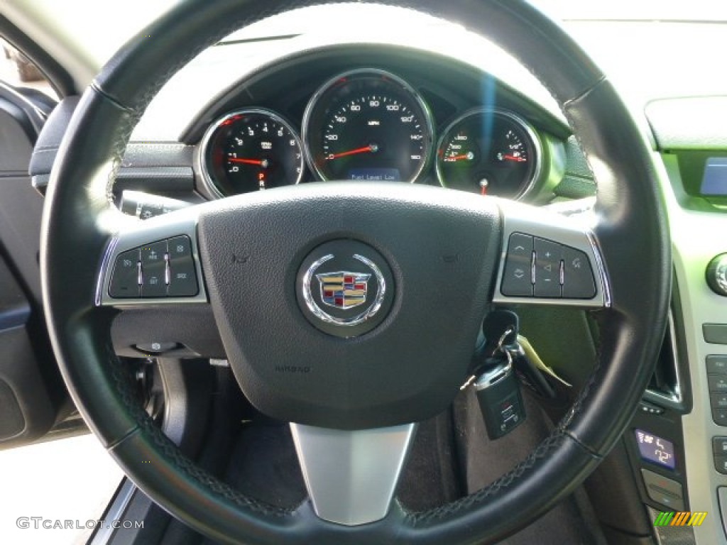 2011 Cadillac CTS 4 3.0 AWD Sedan Ebony Steering Wheel Photo #77658049