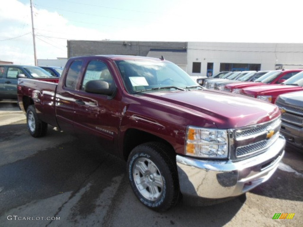 2013 Silverado 1500 LT Extended Cab 4x4 - Deep Ruby Metallic / Ebony photo #2