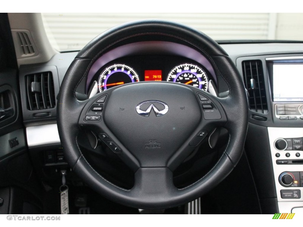 2009 Infiniti G 37 S Sport Convertible Graphite Steering Wheel Photo #77662899