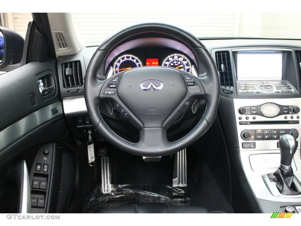 2009 Infiniti G 37 S Sport Convertible Graphite Steering Wheel Photo #77662920