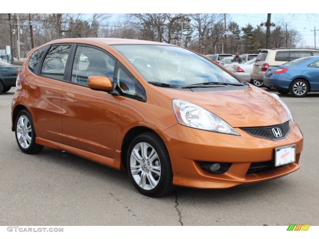 Orange Revolution Metallic 2011 Honda Fit Sport Exterior Photo #77664705