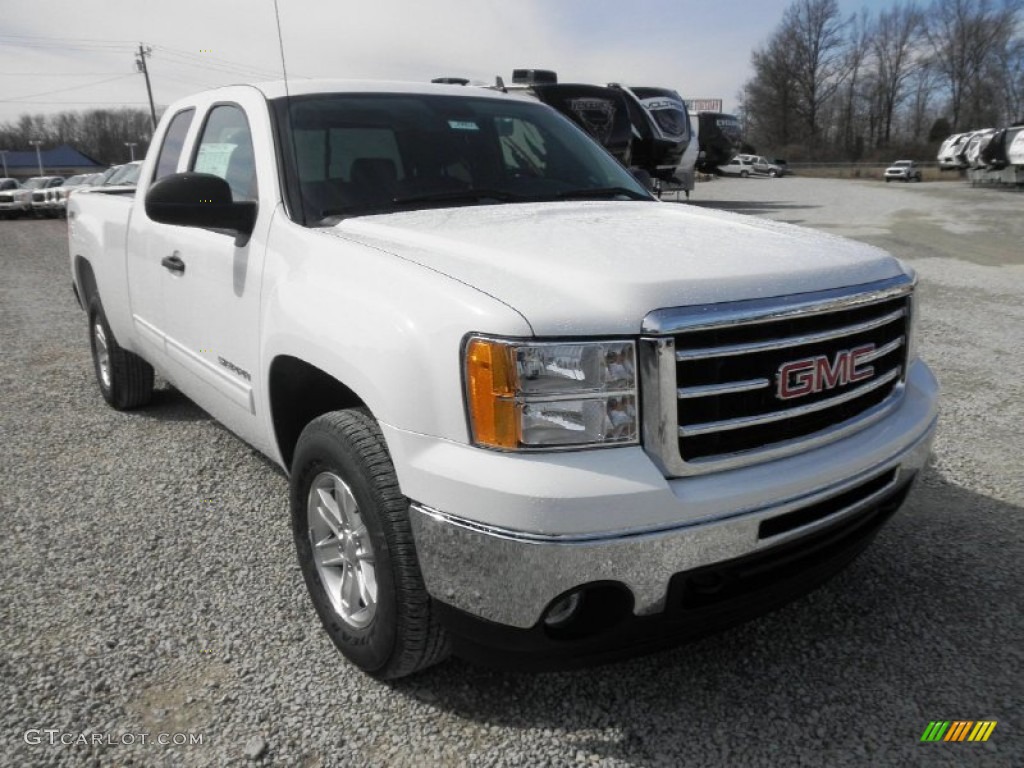 Summit White 2013 GMC Sierra 1500 SLE Extended Cab 4x4 Exterior Photo #77666106