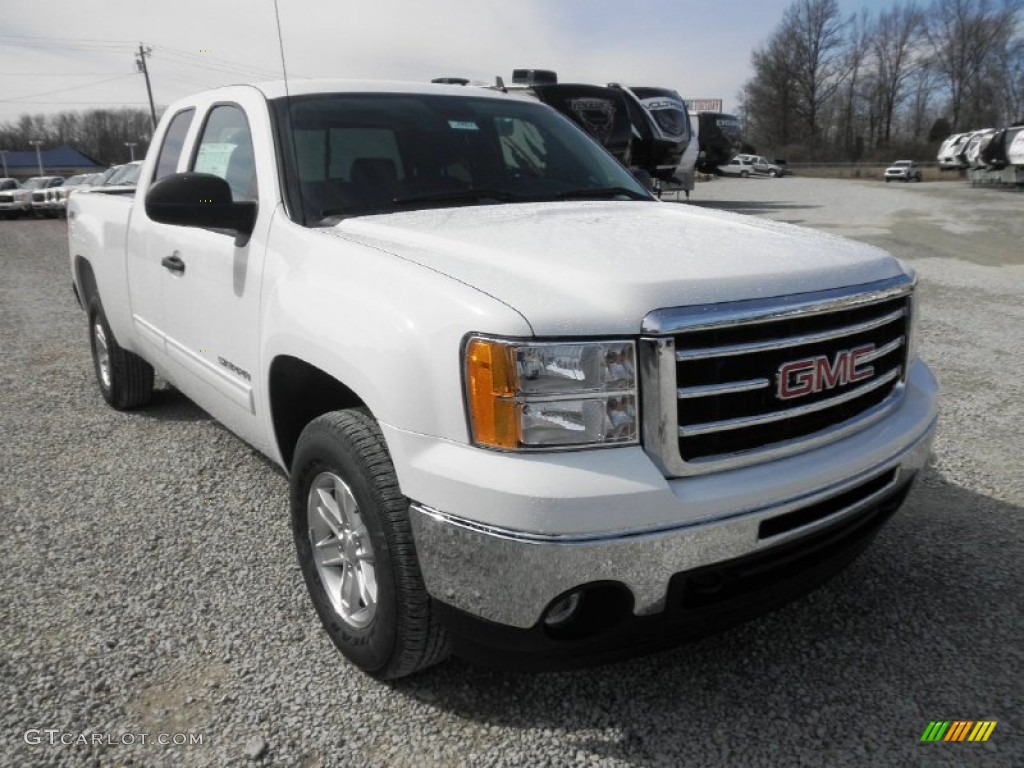 2013 Sierra 1500 SLE Extended Cab 4x4 - Summit White / Ebony photo #2