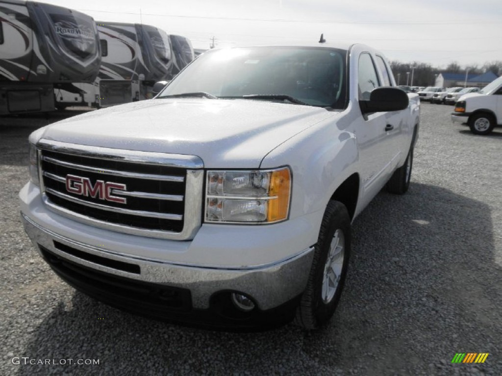2013 Sierra 1500 SLE Extended Cab 4x4 - Summit White / Ebony photo #3