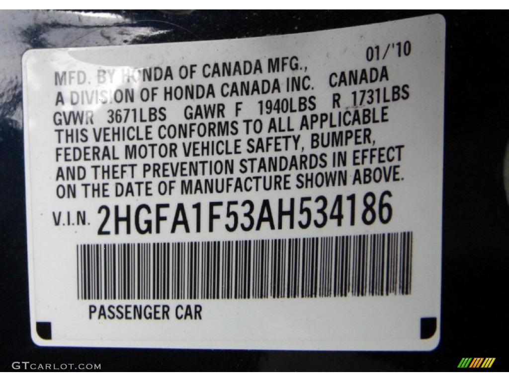2010 Civic LX Sedan - Royal Blue Pearl / Gray photo #26