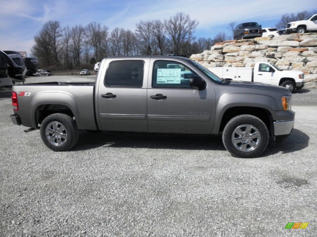 2013 Sierra 1500 SLE Crew Cab 4x4 - Steel Gray Metallic / Ebony photo #1