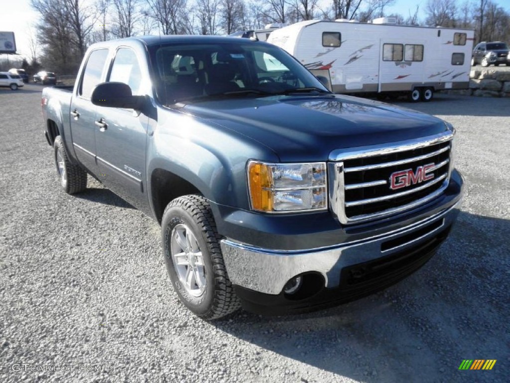 Stealth Gray Metallic 2013 GMC Sierra 1500 SLE Crew Cab 4x4 Exterior Photo #77668080