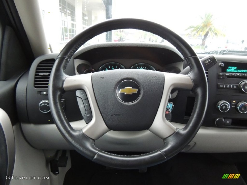 2011 Chevrolet Silverado 1500 LT Crew Cab Light Titanium/Ebony Steering Wheel Photo #77668716