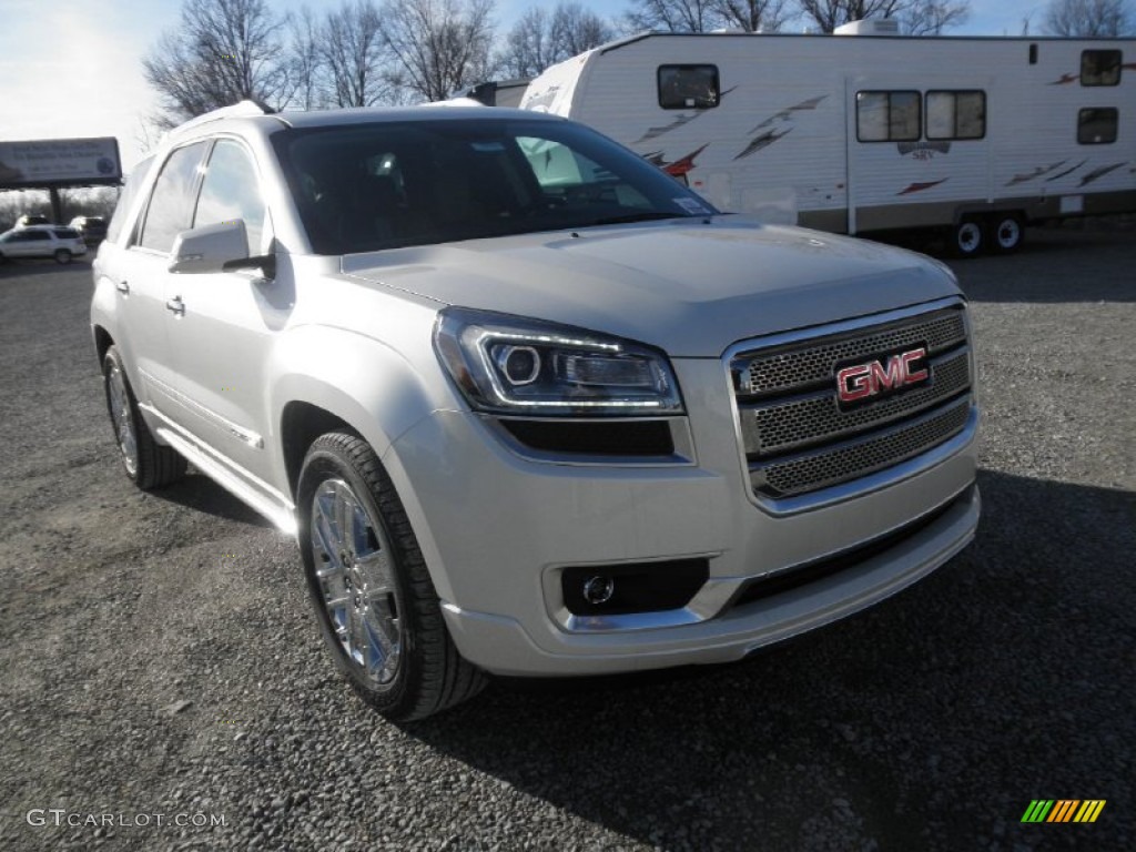 2013 Acadia Denali AWD - White Diamond Tricoat / Cocoa Dune photo #2