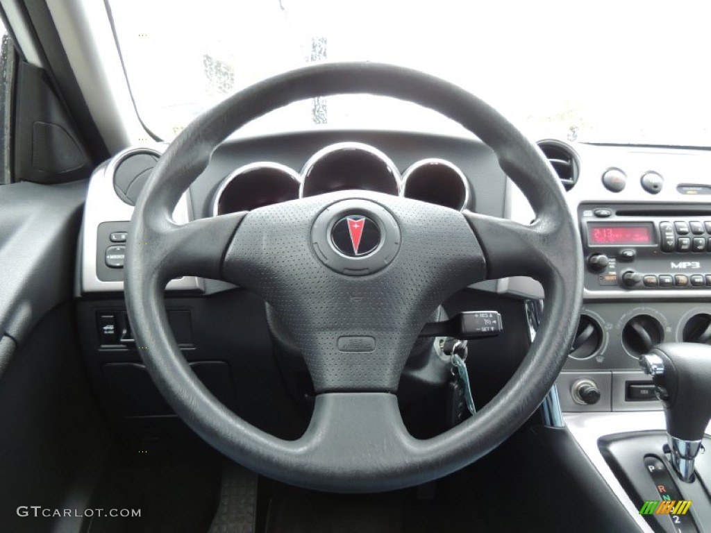 2007 Pontiac Vibe Standard Vibe Model Graphite Steering Wheel Photo #77669206